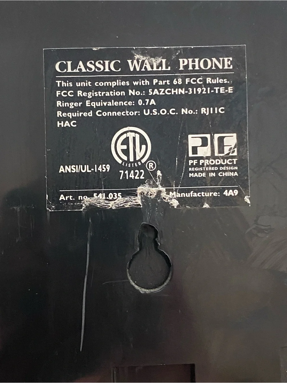 Classic Cream Rotary Wall Phone – Retro-Style Landline Handset